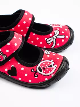 Červené papuče pre dievčatká na suchý zips