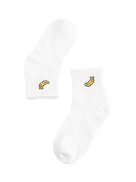 Detské ponožky  biele banán