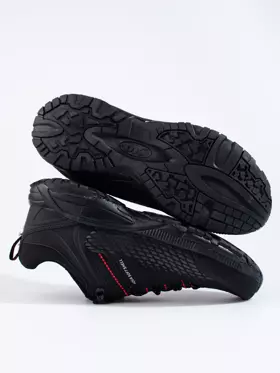 Pánske trekové topánky na silnej podrážke DK čierno-červené