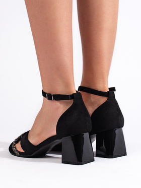 Semišové dámske sandále čierne