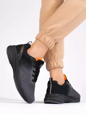 Športové dámske čierno-sivé textilné topánky DK